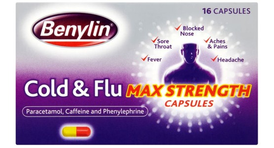 Benylin Cold & Flu Max Strength Capsules – 16 Capsules