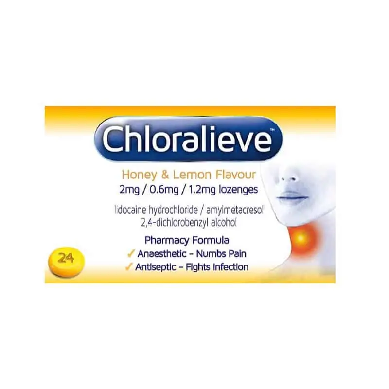 Chloralieve Honey & Lemon Sore Throat Lozenges- 24