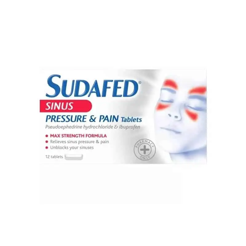 Sudafed Sinus Pressure and pain 12 Tablets